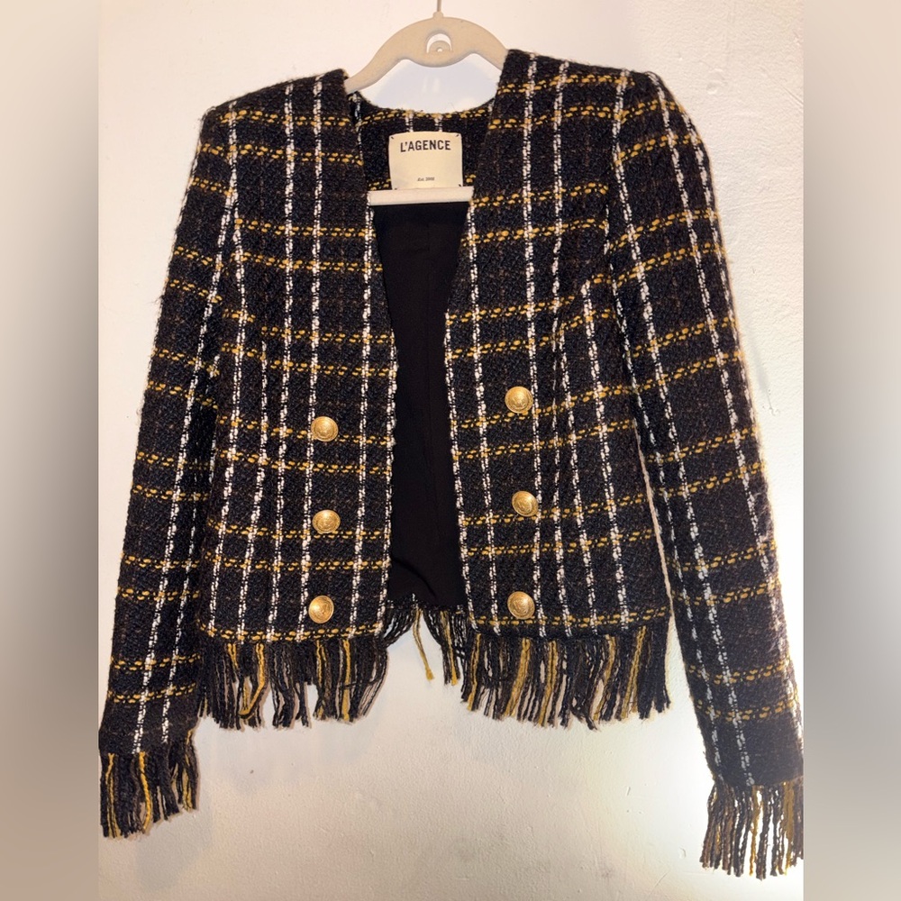 Plaid Fringe Women's Jacket